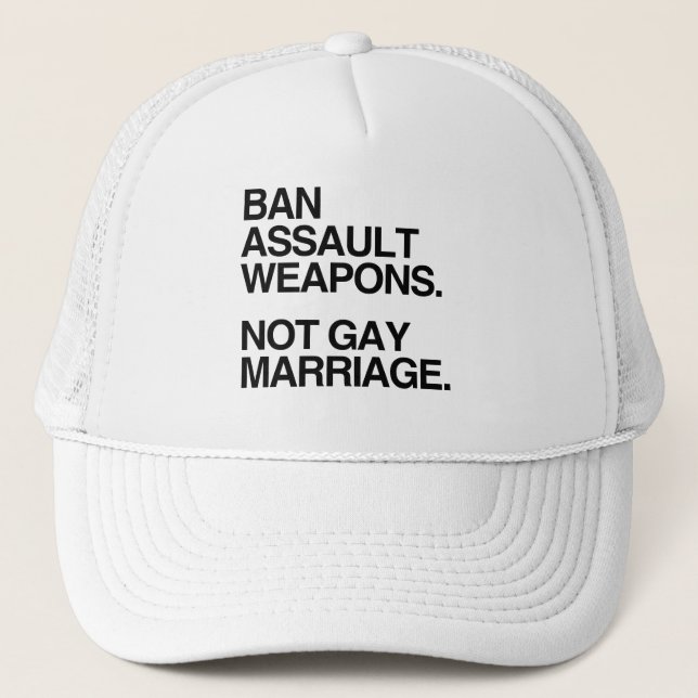 VERBOT-ANGRIFFS-WAFFEN-NICHT HOMOSEXUELLE EHE TRUCKERKAPPE (Vorderseite)