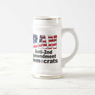 VERBOT Anti-2nd Änderungs-Demokrat-Bier Stein Bierglas