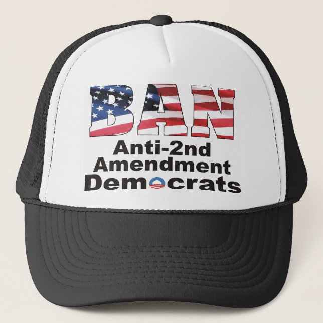 VERBOT Anti-2nd Änderungs-Demokrat-Hut Truckerkappe (Vorderseite)