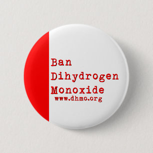 Verbot-Dihydrogen-Monoxyd-Knopf Button