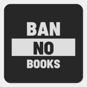 Verbot ohne Bücher Quadratischer Aufkleber