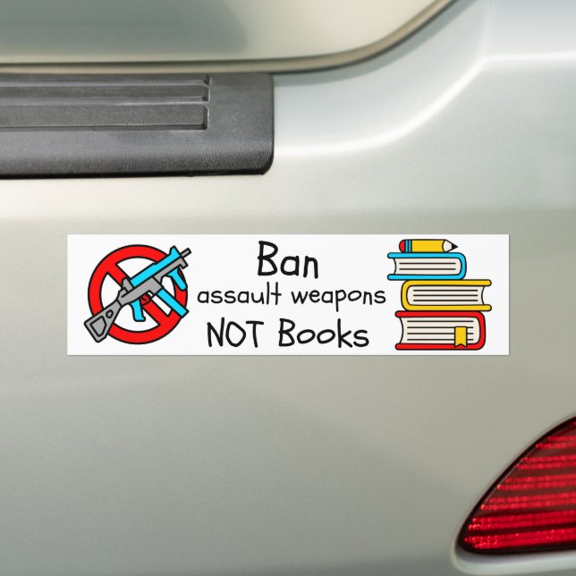 Verbot von Angriffswaffen ohne Bücher Autoaufkleber (Auf Auto)
