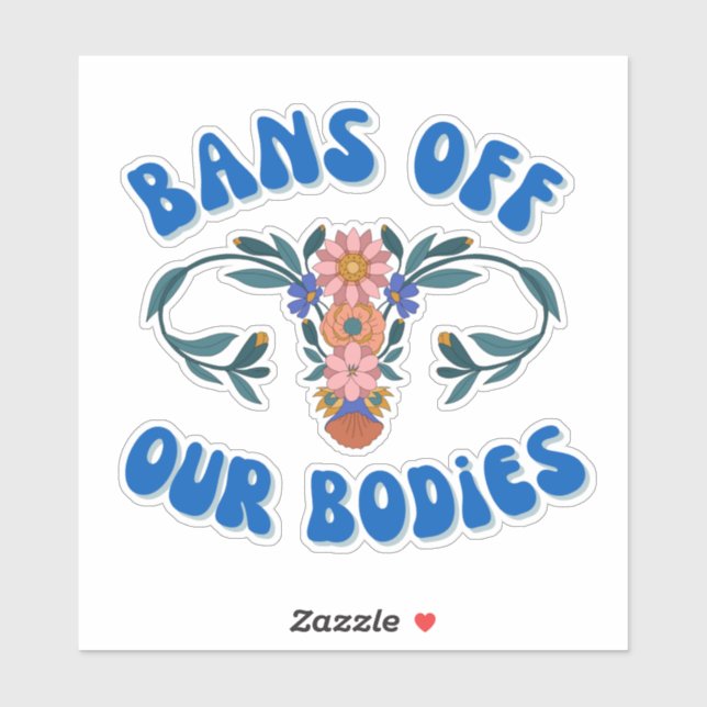 Verbote von unseren Körperschaften Floral Uterus P Aufkleber (Blatt)