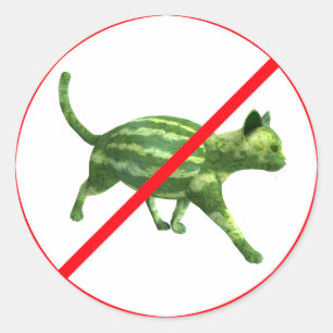 Verboten für Melonkater! Runder Aufkleber