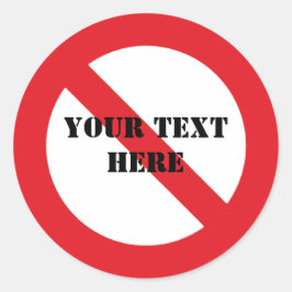 Verbotene, anpassbare Aufkleber