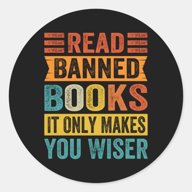 Verbotene Bücher lesen Es macht nur klüger Runder Aufkleber (Vorderseite)