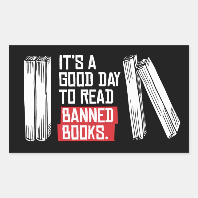 Verbotene Bücher lesen Rechteckiger Aufkleber (Vorderseite)