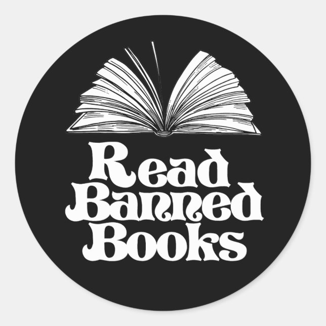 Verbotene Bücher lesen Runder Aufkleber (Vorderseite)