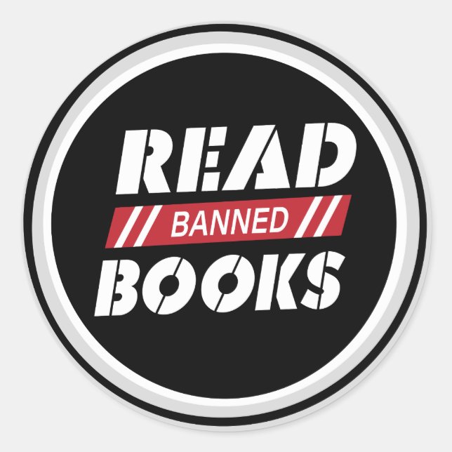 Verbotene Bücher lesen Runder Aufkleber (Vorderseite)