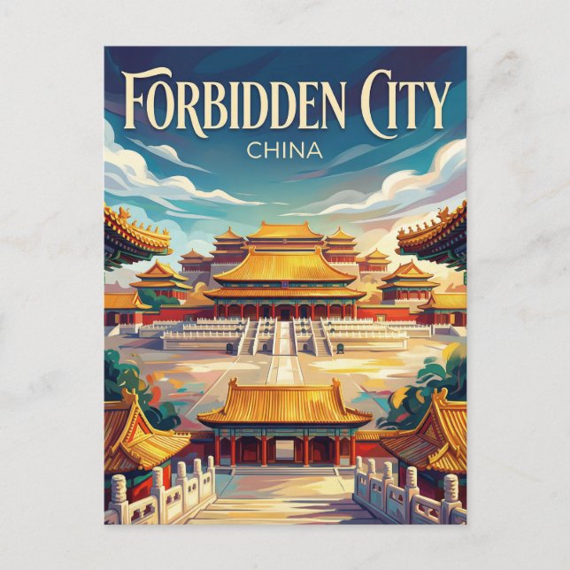 Verbotene Stadt China Postkarte (Vorderseite)