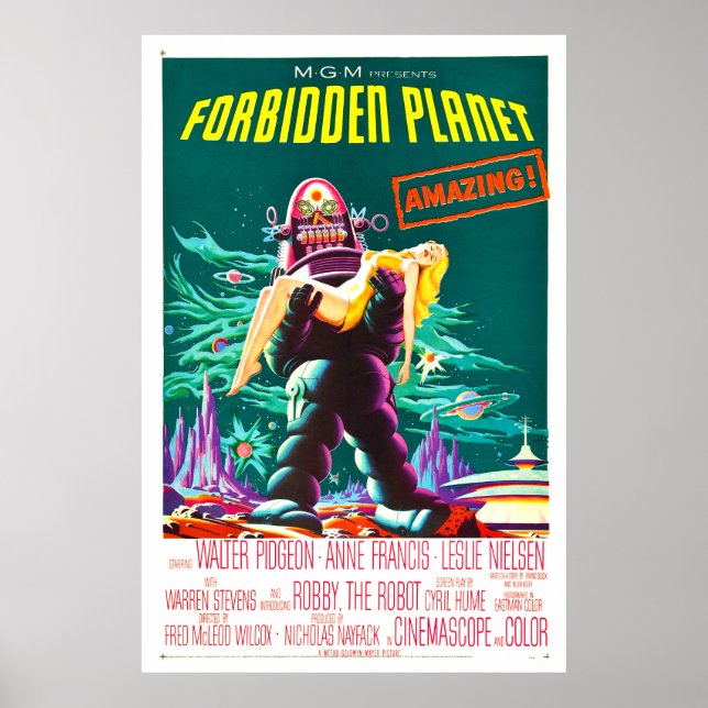 Verbotener Planet - Klassisches Filmplakat Poster (Vorne)