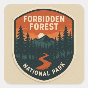 Verbotener Wald-Nationalpark Quadratischer Aufkleber