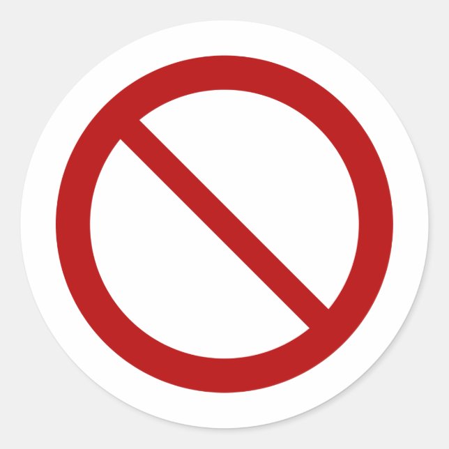 VerbotSign2_Vector_Clipart Verbot nicht Runder Aufkleber (Vorderseite)