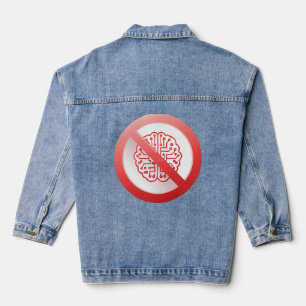 Verbotsschild für die Verwendung künstlicher Intel Jeansjacke
