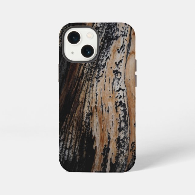 Verbrannte Baumrindenstruktur  iPhone 13 Mini Hülle (Rückseite)
