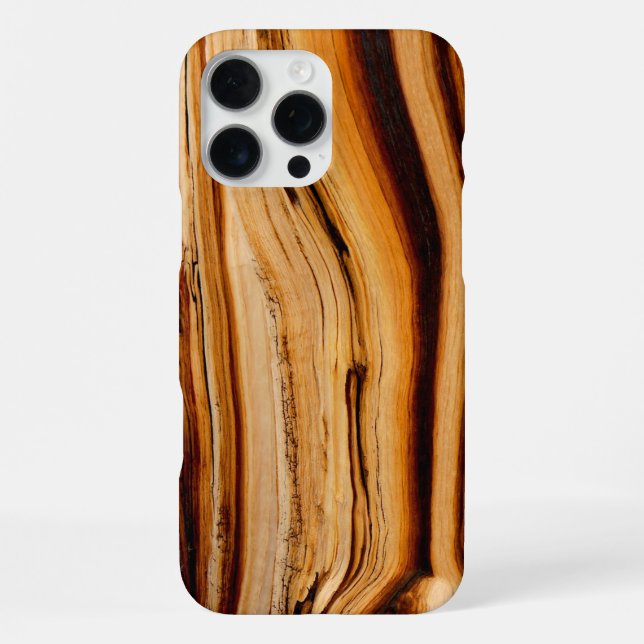 Verbrannte Bristlecone-Kiefernstammtextur iPhone 16 Pro Max Hülle (Rückseite)