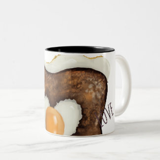Verbrannte Liebe - Ei in einem Loch (Toast!) Zweifarbige Tasse