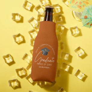 Verbrannte Orange Absolventenparty zur individuell Flaschenkühler