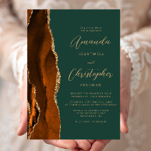 Verbrannte Orange Achat Gold Dunkelgrün Schrift Ho