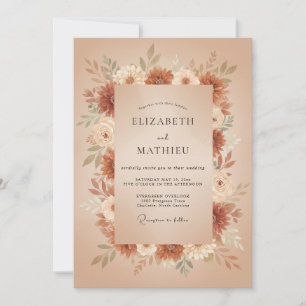 Verbrannte Orange Erdiges Erntehochzeit Einladung