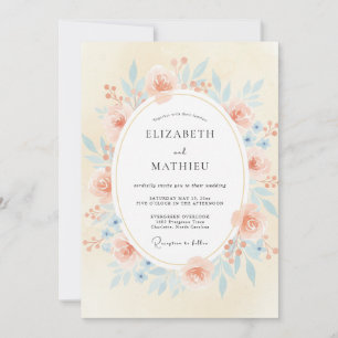Verbrannte Orange Petal Hochzeit Einladung