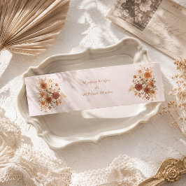 Verbrannte Orange Rustikale Herbstblätter Hochzeit Einladungsbanderole