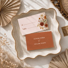 Verbrannte Orange Rustikale Herbstlaub Hochzeitsti Platzkarte