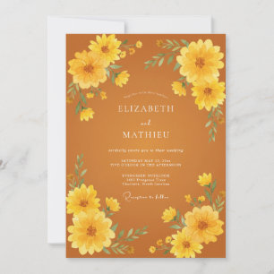 Verbrannte Orange Strahlende Hochzeit zur Erntezei Einladung