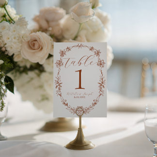 Verbrannte Orange Terrakotta Boho Hochzeit Tischnu Einladung