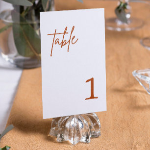 Verbrannte Orange Terrakotta Rust Hochzeit Tischnu Einladung