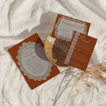 Verbrannte Orange Terrakotta-Spitze Old Money Hoch