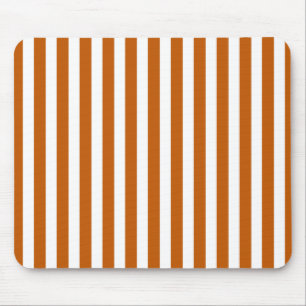 Verbrannte orange und weiße Bonbonstreifen Mousepad