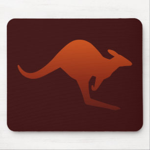 Verbrannte Orange Wüstenverlauf Känguru Silhouette Mousepad