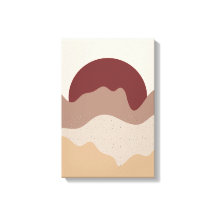 Verbrannte rote Sonnenwandkunst – Erdtöne Poster