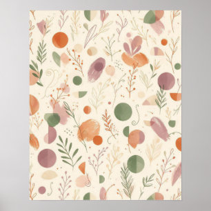 Verbrannter Terrakotta-Staub-Sage-Boho-Wüstenfarn- Poster