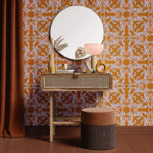 Verbranntes Orange Barock-Ornament-Design