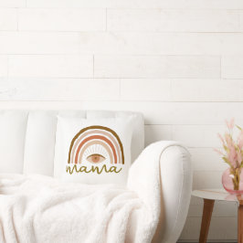 Verbranntes Orange Boho Regenbogen-Auge Kissen