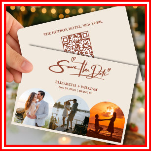 Verbranntes Orange-Foto   QR-Code Save-the-Date Save The Date