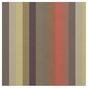 Verbranntes Orange & Oliven Retro-Streifen Stoff