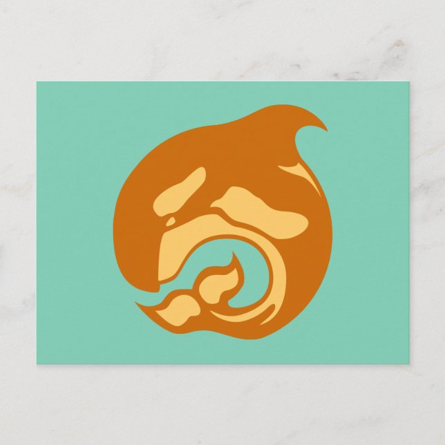 verbranntes orange Orca-Wal Postkarte (Vorderseite)