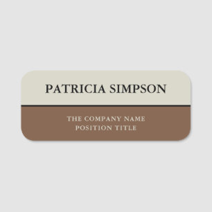 Verbranntes Orange Pastell Beige Fusion Namensschild