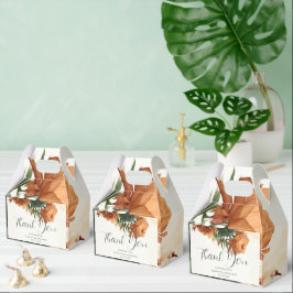 Verbranntes Orange-Rost-Grün-Boho-Pampas-Herbsthoc Geschenkschachtel