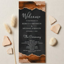Verbranntes Orange Terrakotta-Achat-Marmor-Schwarz