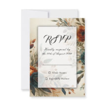 Verbranntes Orange und Blaue Herbstblumen Hochzeit
