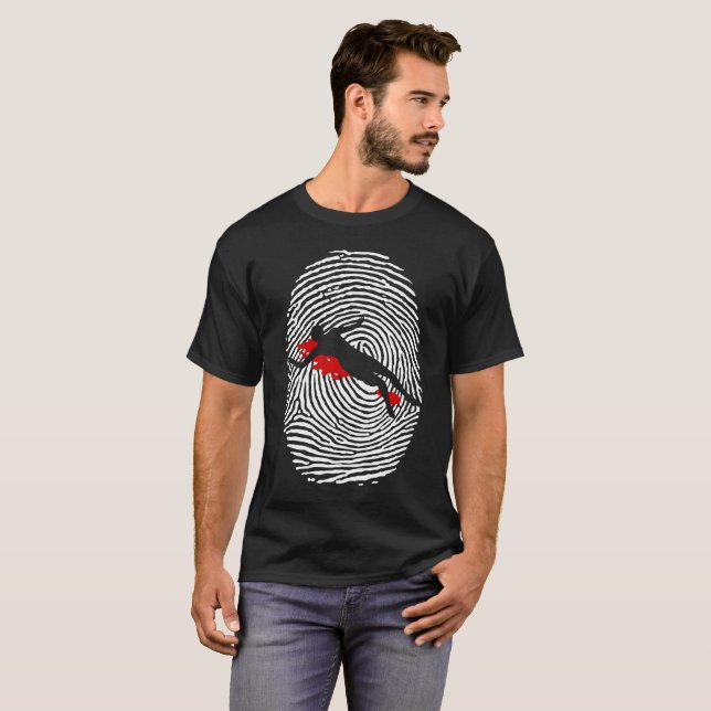 Verbrechen-Szenen-Forscher-Fingerabdruck-T - Shirt (Vorne ganz)