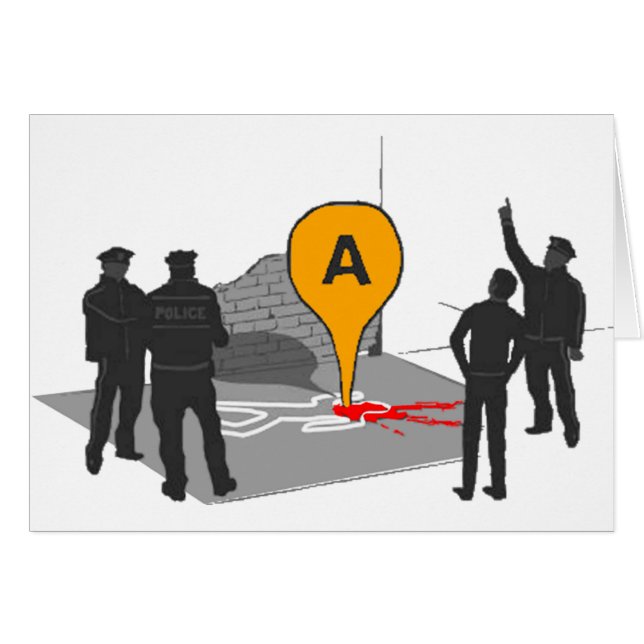 Verbrechen-Szenen-Karte mit Polizei-und (Vorderseite (Horizontal))