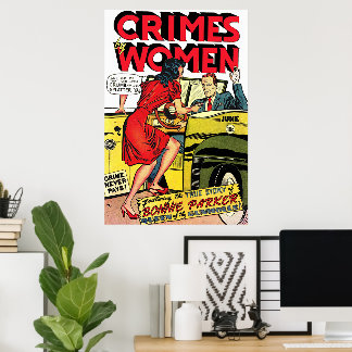Verbrechen von Frauen_Bonnie Parker Vintage Comics Poster