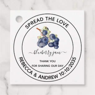 Verbreite die Liebe Blaubeermarmelade Hochzeit Geschenkanhänger