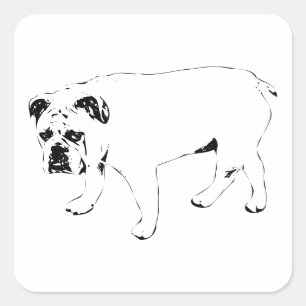 Verbreite Freude, Einfacher Hund-Aufkleber Quadratischer Aufkleber