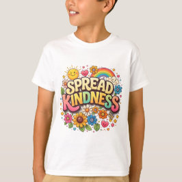 Verbreite Freundlichkeit – Süßer floraler Regenbog T-Shirt